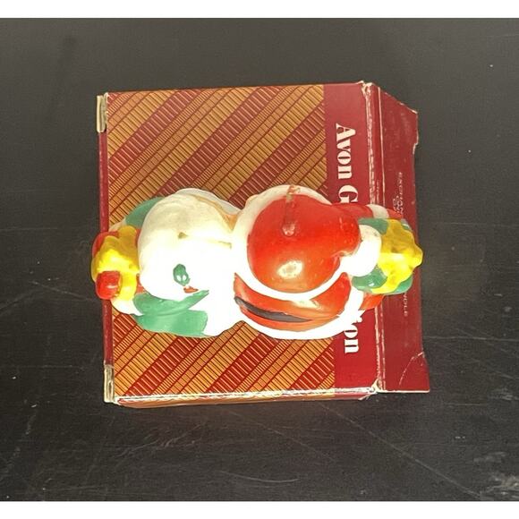 Vintage Avon Exchanging Gifts Candle 3.25" Santa & Mrs Claus w/ Box Double-Wick - Picture 6 of 8
